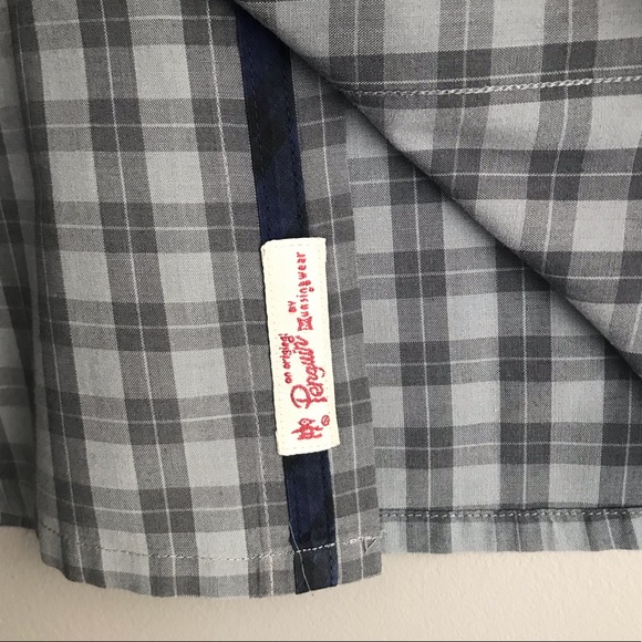 Men’s Grey Plaid Button Down Shirt - Picture 5 of 6